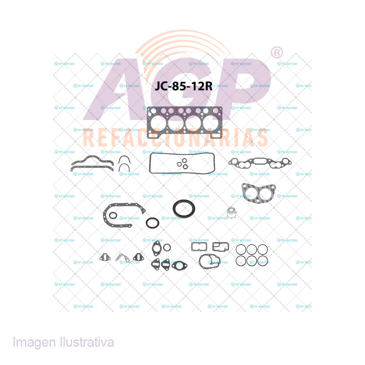 FULLSET RENAULT R-5, R-8, R-10, R-12, TL, TS, ESTTAFFETA 1.3L (70-80(TFV-JC8512R)