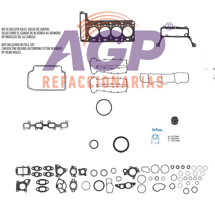 EMPAQUE JUEGO COMPLETO MERCEDES BENZ 2.1 16V DOHC VITO 08-14