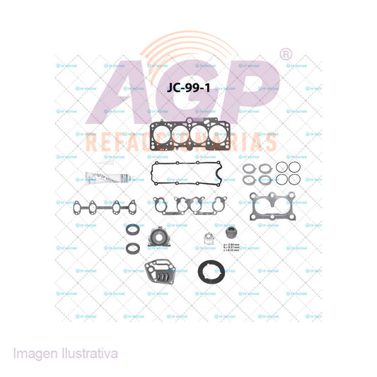 EMPAQUE JUEGO COMPLETO SEAT CORDOBA L4 2.0 (00-05) - IBIZA L4 2.0 (00-05). JC-99-1 EGP - VW BEETLE L4 2.0 (00-05) - GOLF L4 2.0 (00-05 - JETTA A4 L4 2.0 (00-05) - POLO L4 2.
