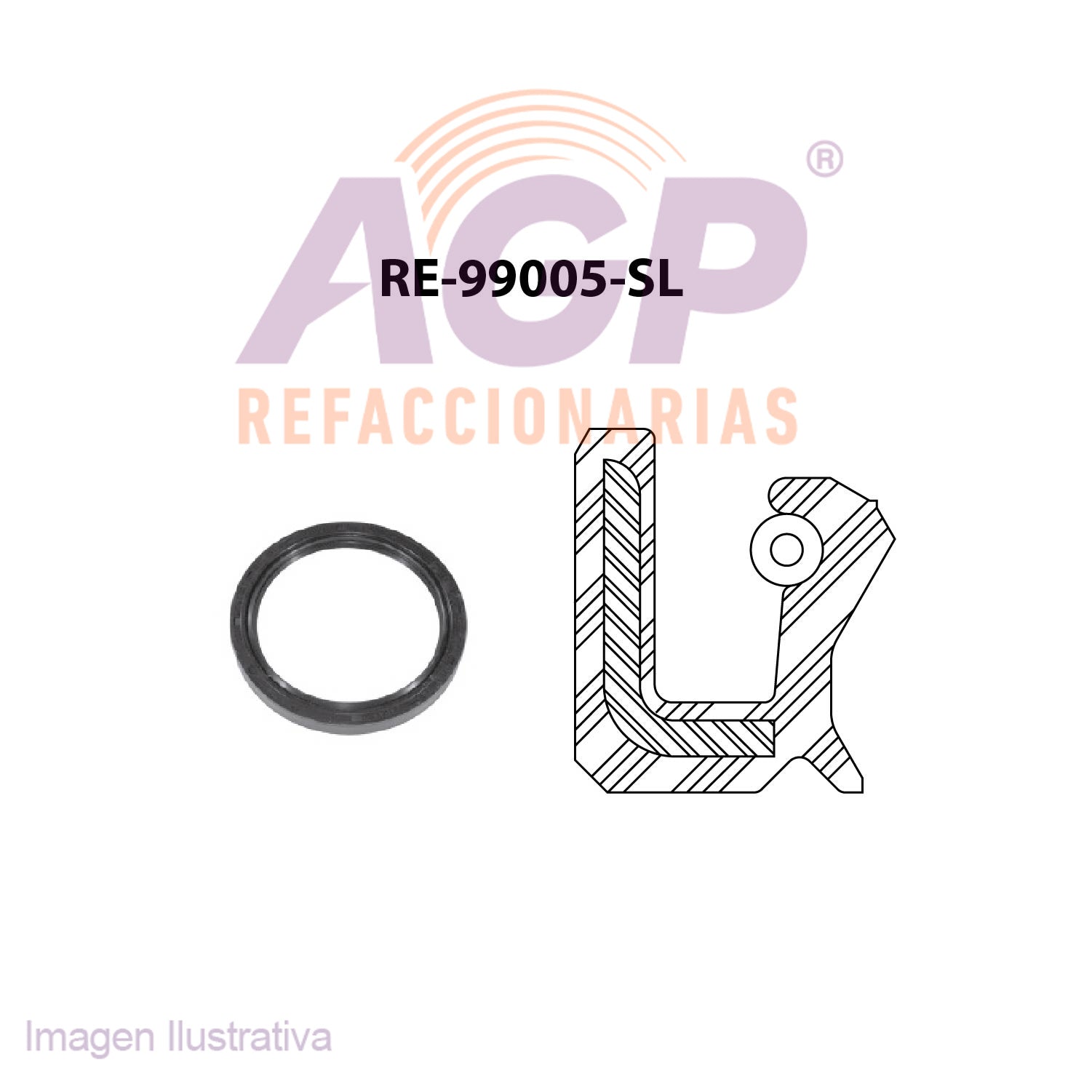 RETEN DE CIGUEAL NISSAN 240SX L4 2.4L 89-98 - 310 L4 1.5L 1982 - 720 L4 2.5L 83-86 - AXXES L4 2.4L 90-95 - D21 PICKUP L4 2.4L 90-97 - PULSAR L4 1.6L 1983 - PULSAR NX L4 1.5L 83-84   L4 1.6L 83-88 - - REFACCIONARIAS AGP