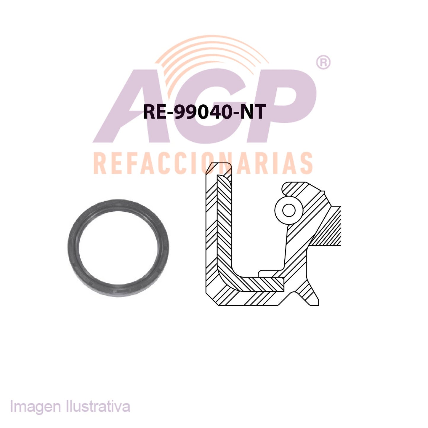 RETEN DE CIGUEAL NISSAN 4 CIL MOTOR 2.4LTS. 86-89. AMERICANO TAPA DE DISTRIBUCIN