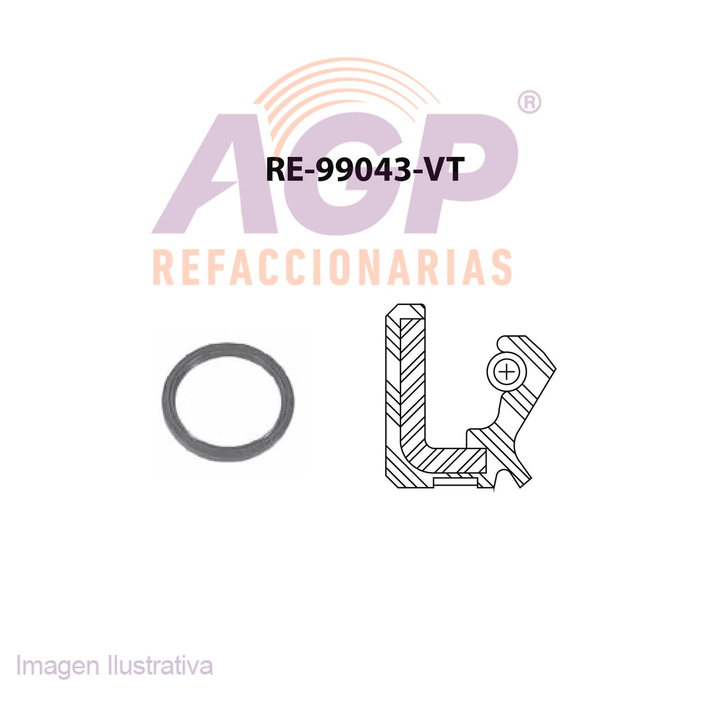 RETEN  CIGUEÑAL TRASERO CHEV L4 2.0 84-89 / L4 2.2 90-03 / V6 2.8 85-93 / V6 (TFV-RE99043VT)