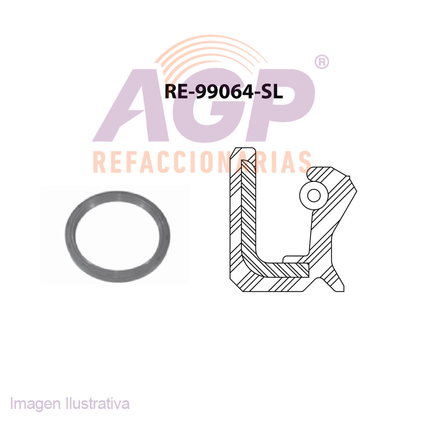 RETEN  CIGUEÑAL CHRYS. / MITSUBISHI L4 2.6 (83-87) (TFV-RE99064SL)