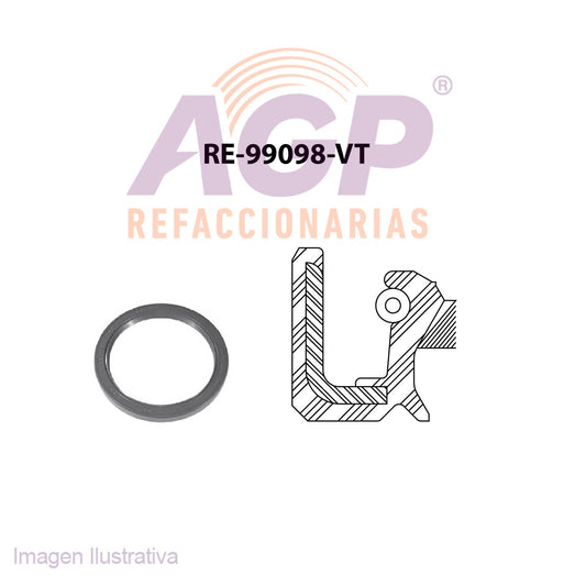 RETEN  CIGUEÑAL TRASERO NISSAN L4 1.6 89-94 / 2.0 82-98 / V6 3.0 84-98 / V8  (TFV-RE99098VT)