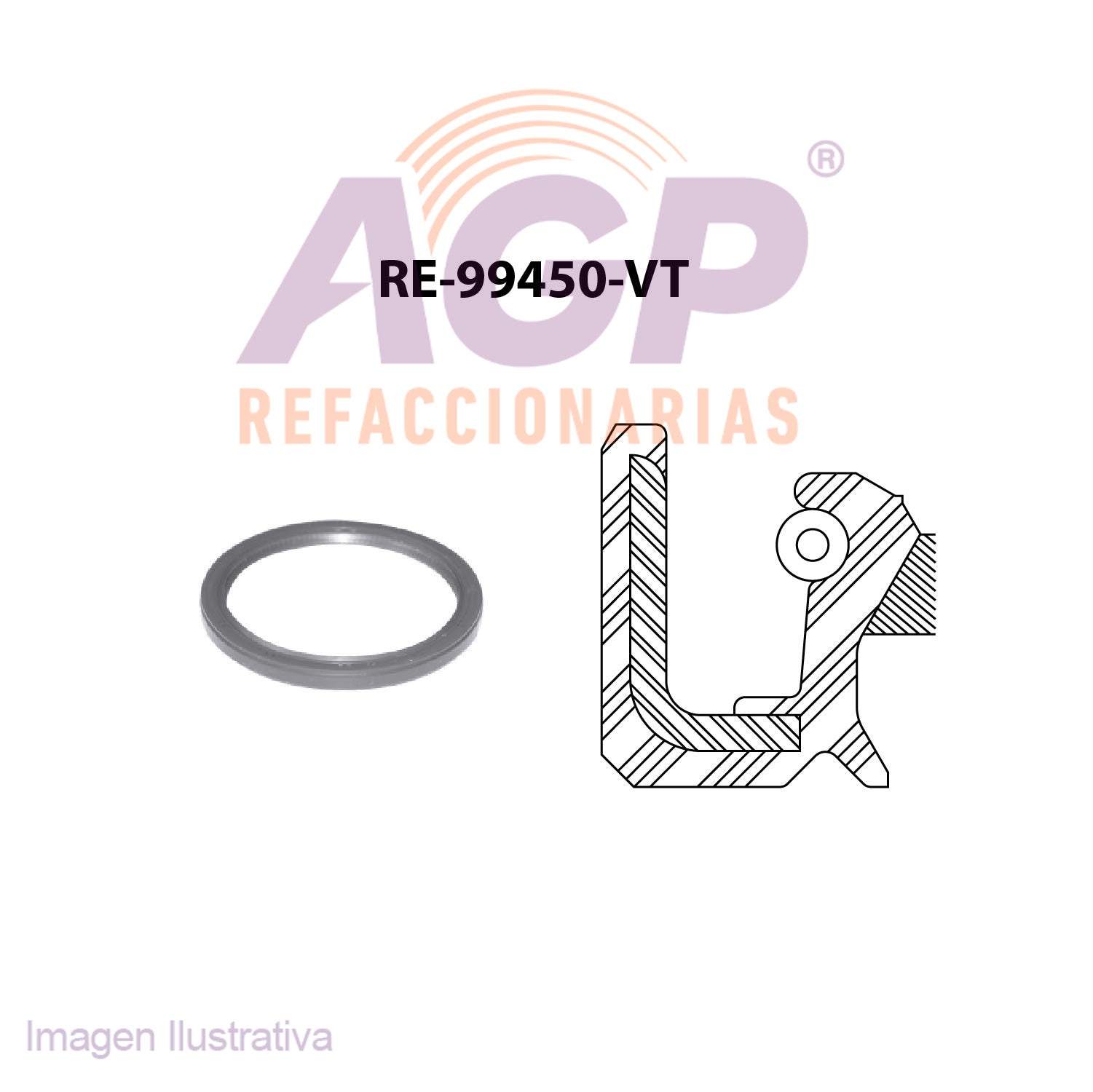RETEN DE CIGUEAL DELANT. TOYOTA HILUX L4 2.7 04-05 - REFACCIONARIAS AGP