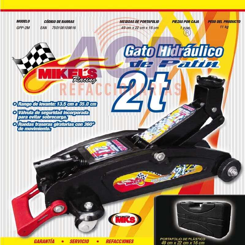 GATO HIDRAULICO DE PATIN RACING 2 TON(MIK-GPP-2M)