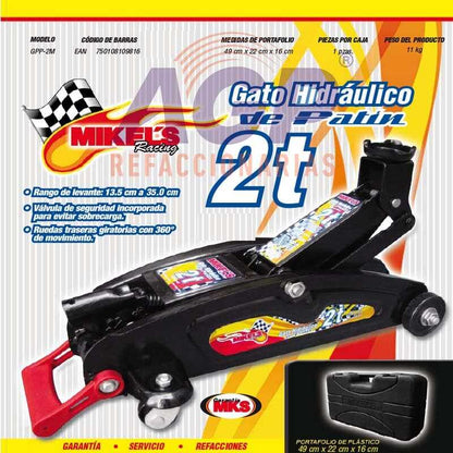 GATO HIDRAULICO DE PATIN RACING 2 TON(MIK-GPP-2M)