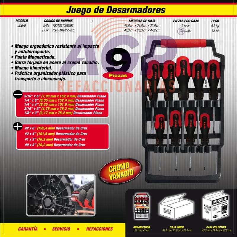 DESARMADORES JUEGO (9 PZAS)